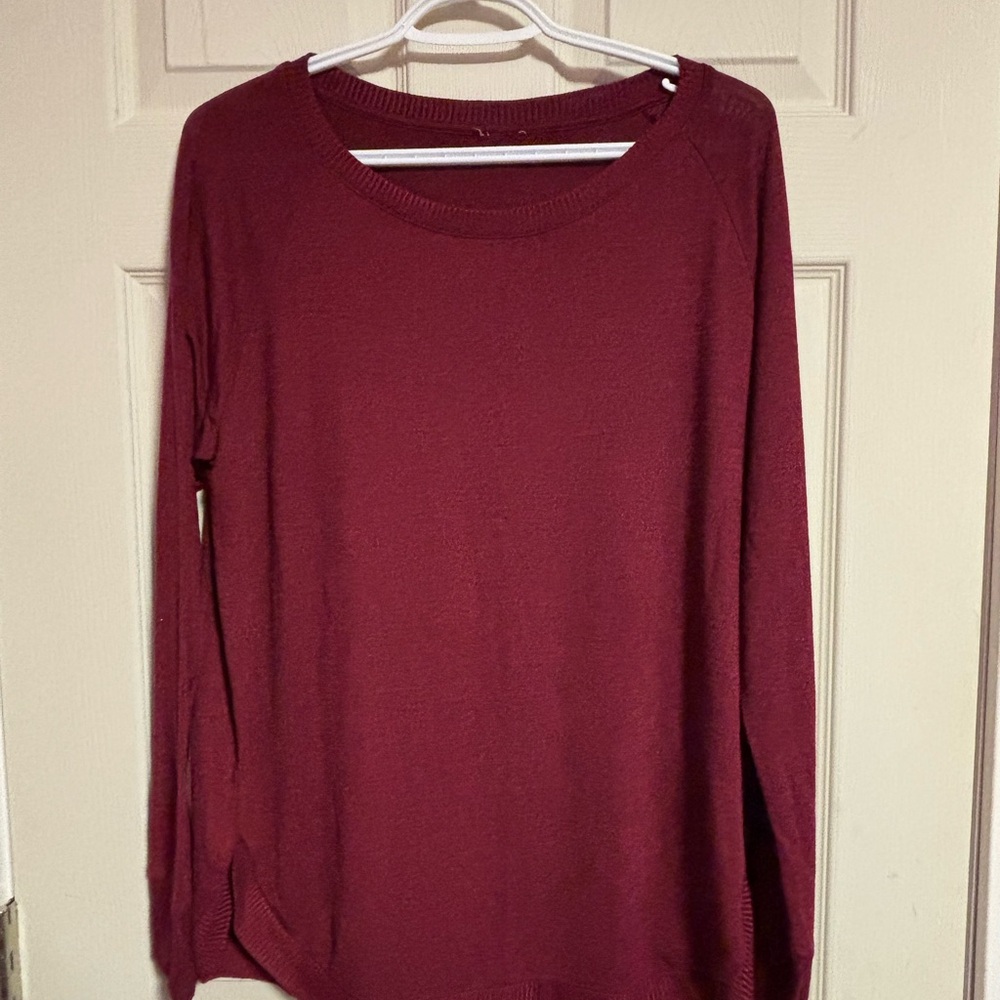 Deep Red Long Sleeve Top